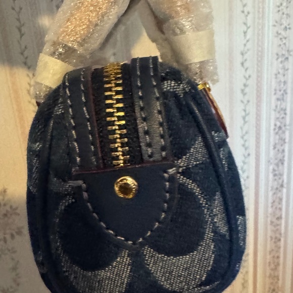 Coach CZ083 Mini Rowan Bag Charm In Signature Denim - Picture 4 of 5